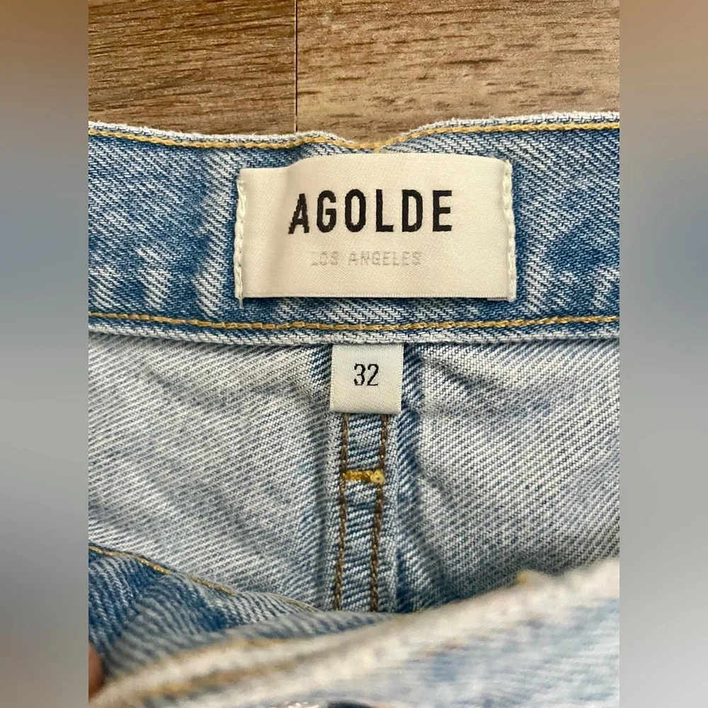 Agolde Shorts Women's 32 Blue Distressed Daisy Dukes Jorts Jean Denim Boho - Picture 4 of 7